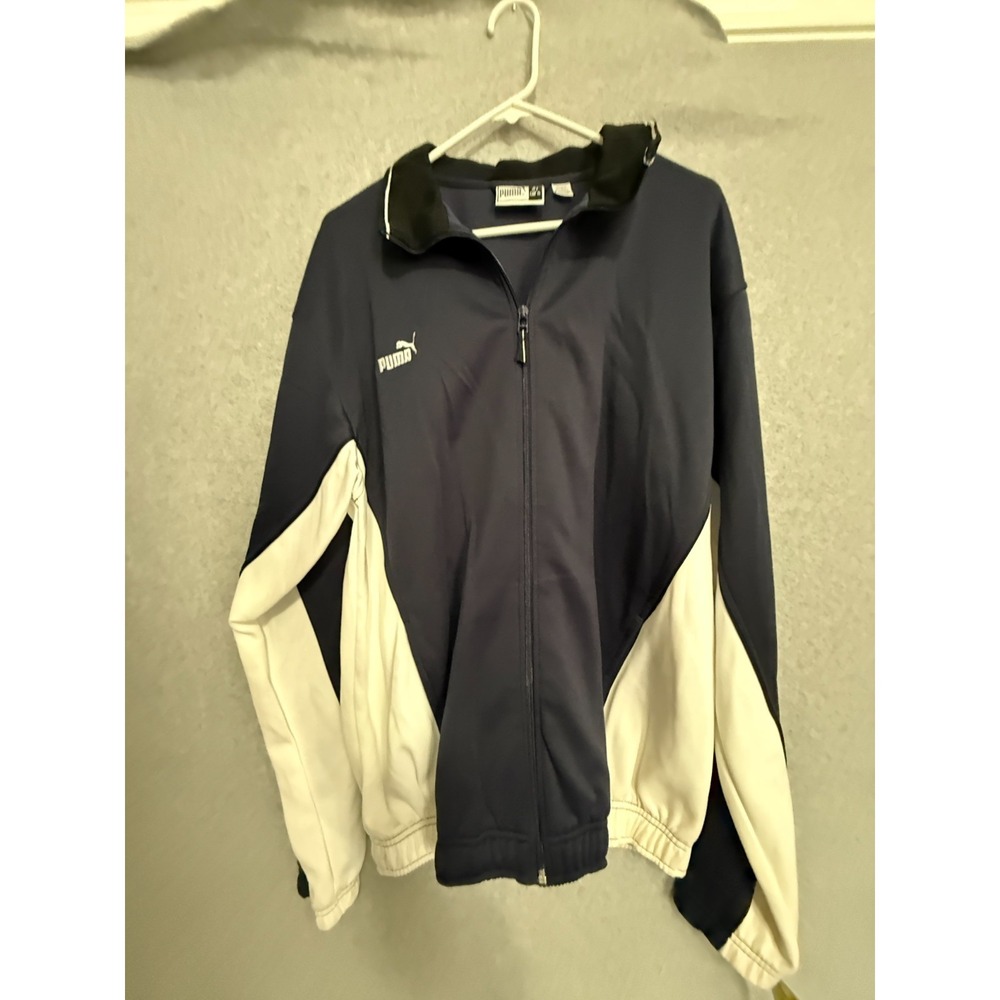 Puma Track Jacket Men's XL‎ Navy Blue White Long Sleeve Full Zip Retro Y2K NWT